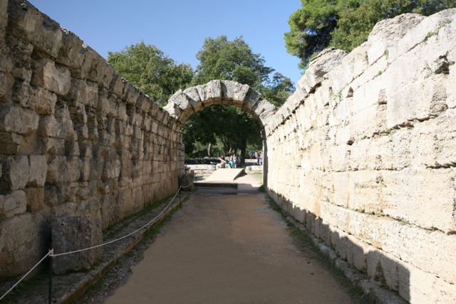 Ancient Olympia - The Crypt archway of the stadium